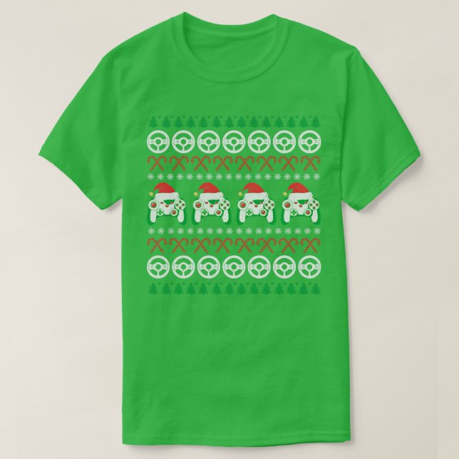 Game Controller Weihnachtsmannmütze Video Gaming U T-Shirt (Design vorne)
