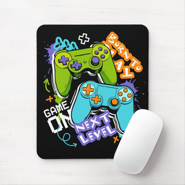 Game controllers Graffiti  Gaming Born To Play  Mousepad (Mit Mouse)