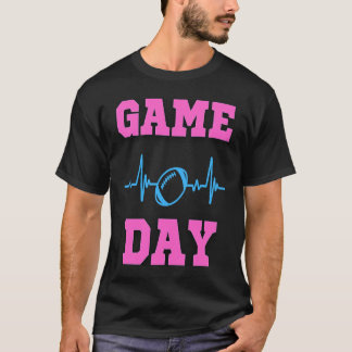 GAME DAY AMERICAN FOOTBALL EKG HEARTBEAT SPORT LOV T-Shirt