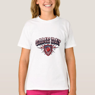 Game Day American Football Patriotischer Schild Sp T-Shirt