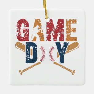 Game Day Baseball Graphic Keramikornament