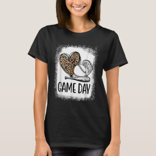Game Day Baseball mit Leopard Heart Soccer Mama Mo T-Shirt