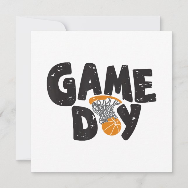 Game Day Basketball Funny Youth Men Women Sports V Einladung (Vorderseite)