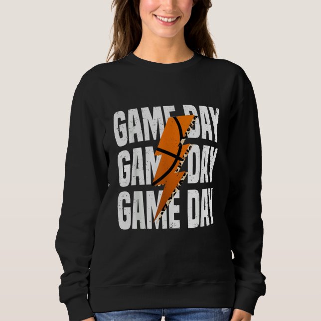 Game Day Basketball Leopard Lightning Sweatshirt (Vorderseite)