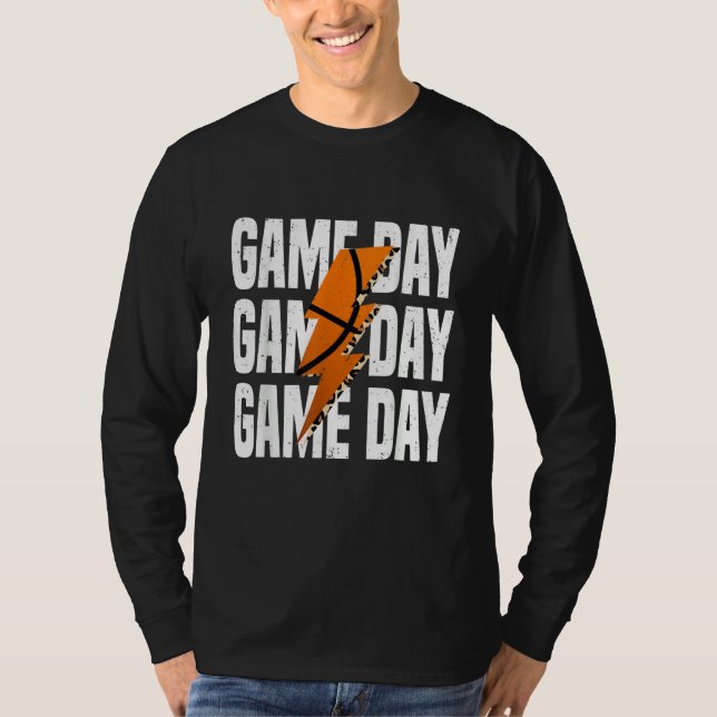 Game Day Basketball Leopard Lightning T-Shirt (Vorderseite)