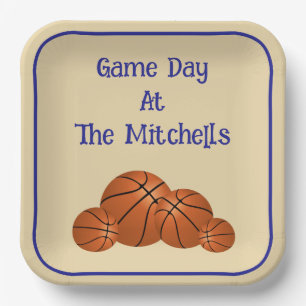 Game Day Basketball-Party Pappteller