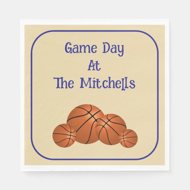 Game Day Basketball Watch Party  Serviette (Vorderseite)