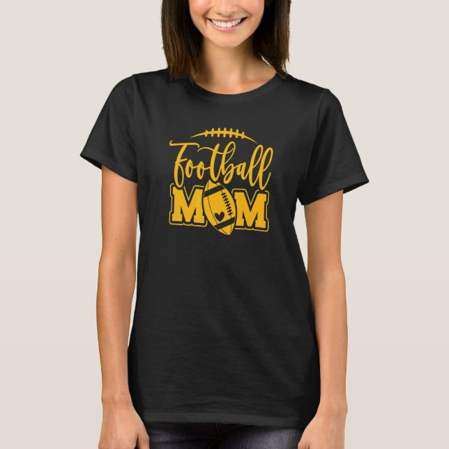 Game Day Black and Yellow High School Football Foo T-Shirt (Vorderseite)