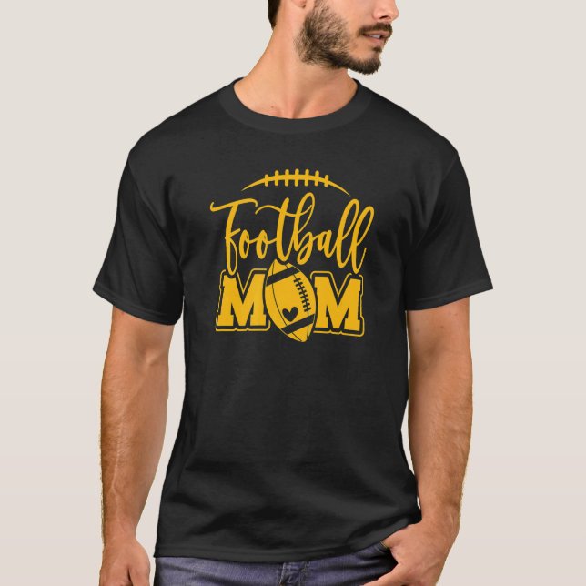 Game Day Black and Yellow High School Football Foo T-Shirt (Vorderseite)