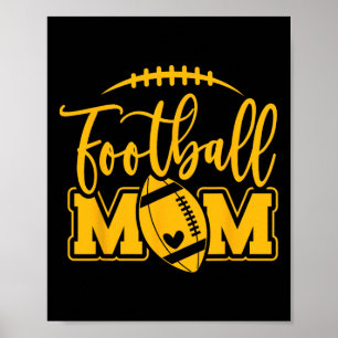 Game Day Blue and Yellow High School Football Foot Poster