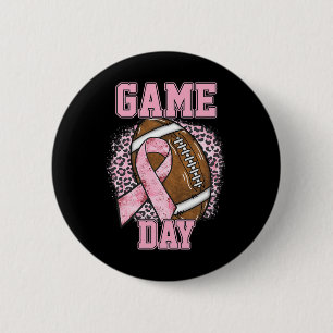 Game Day - Brustkrebs Bewusstsein Pink Football M Button