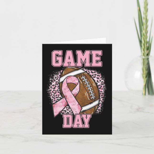 Game Day - Brustkrebs Bewusstsein Pink Football M Karte (Vorderseite)