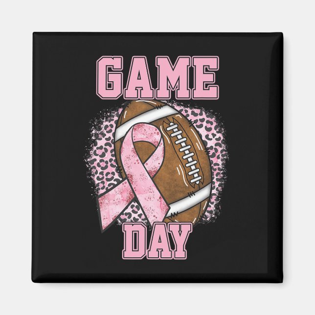 Game Day - Brustkrebs Bewusstsein Pink Football M Magnet (Vorne)
