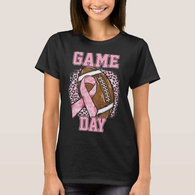 Game Day - Brustkrebs Bewusstsein Pink Football M T-Shirt (Vorderseite)