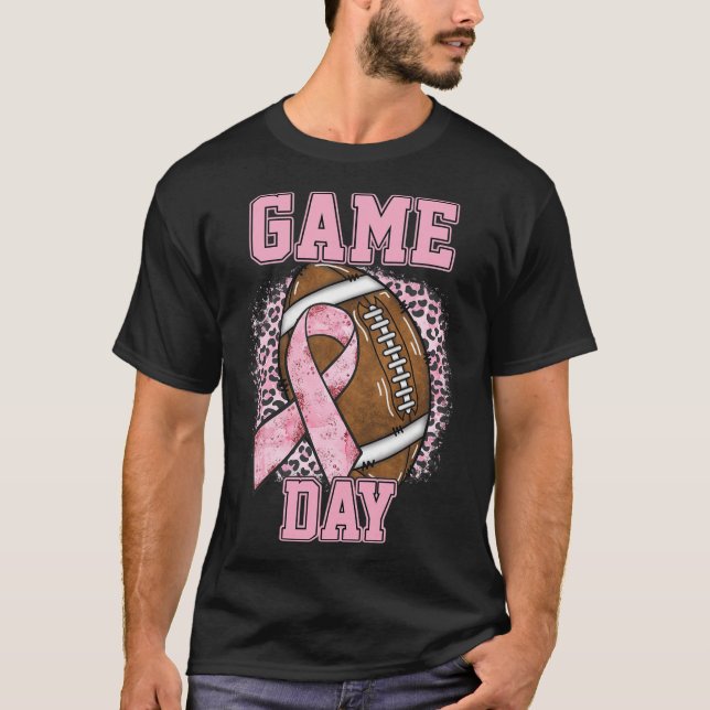 Game Day - Brustkrebs Bewusstsein Pink Football M T-Shirt (Vorderseite)