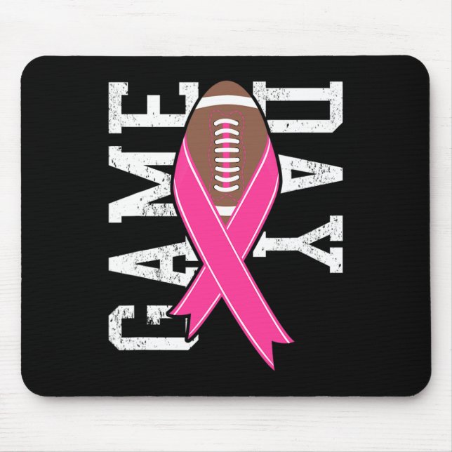 Game Day - Brustkrebs-Bewusstsein Pink Football R Mousepad (Vorne)