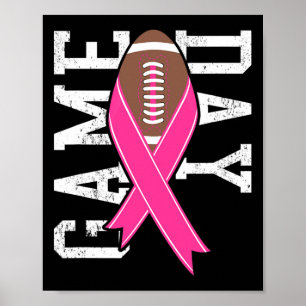 Game Day - Brustkrebs-Bewusstsein Pink Football R Poster
