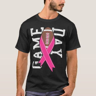 Game Day - Brustkrebs-Bewusstsein Pink Football R T-Shirt