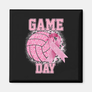 Game Day Brustkrebs-Bewusstseins-Rosa Volleyball  Magnet
