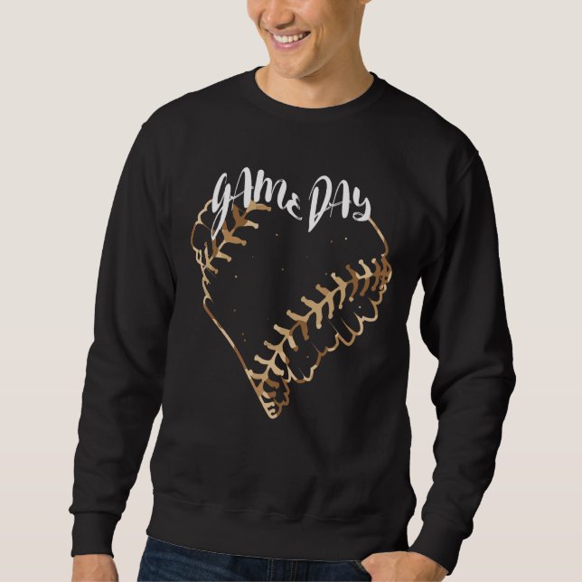 Game Day Camouflage Softball Herz Softball Basebal Sweatshirt (Vorderseite)