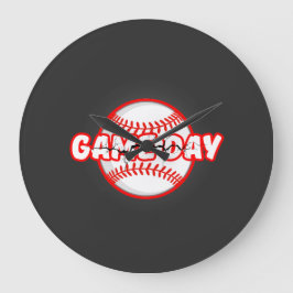 Game Day Cracked Baseball Sports Graphic Große Wanduhr