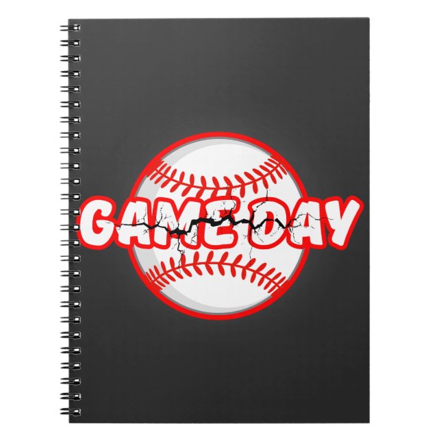 Game Day Cracked Baseball Sports Graphic Notizblock (Vorderseite)