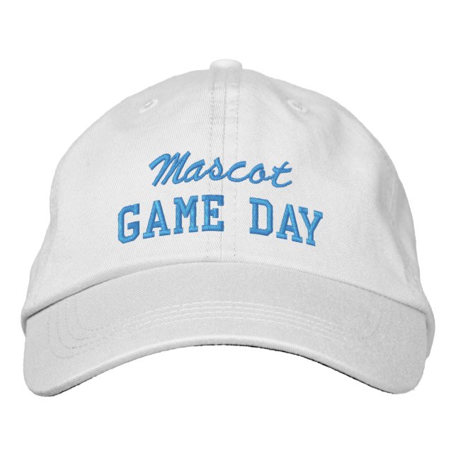 Game Day Custom Mascot or Team Name Bestickte Baseballkappe (Vorderseite)