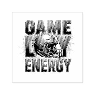 Game Day Energy Football-Helm Metallisches Design Permastempel