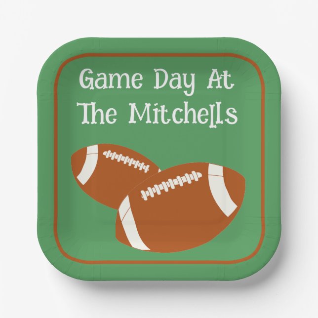 Game Day Football PERSONALISIEREN Pappteller (Vorderseite)