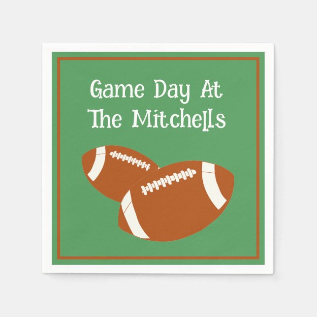 Game Day Football PERSONALISIEREN Serviette (Vorderseite)