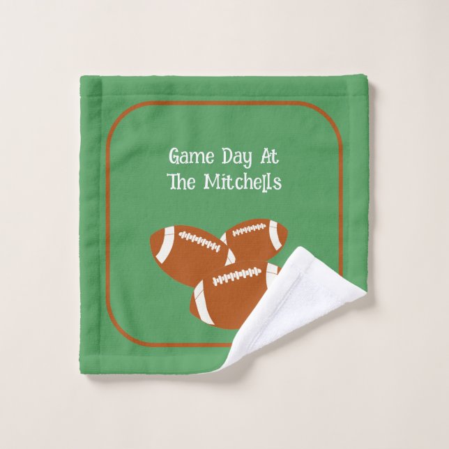 Game Day Football PERSONALIZE Unisex Bar Handtuch Waschlappen (Waschlappen)