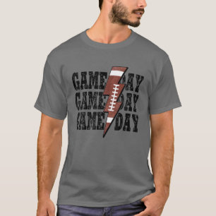 Game Day Football Saison Lightning Bolt Funny Foot T-Shirt