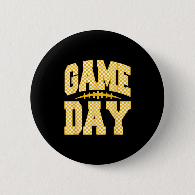 Game Day Football Season Football Mama Girl Blue G Button (Vorderseite)