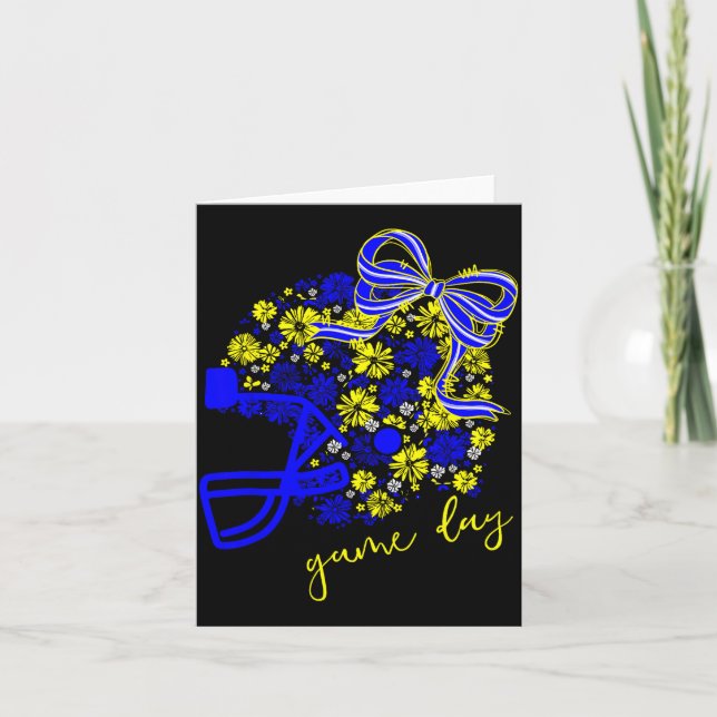 Game Day Football Season Football Mama Girl Blue G Karte (Vorderseite)