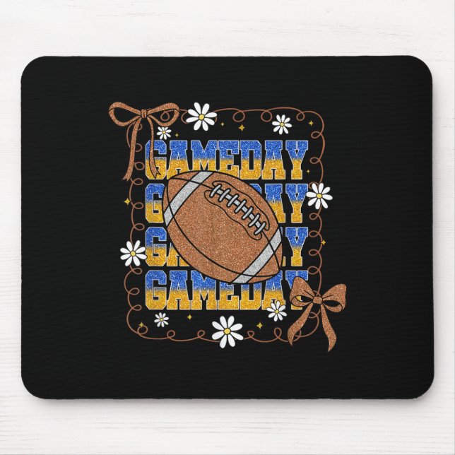 Game Day Football Season Football Mama Girl Blue G Mousepad (Vorne)