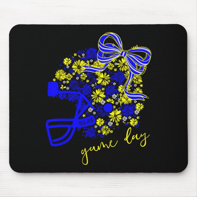 Game Day Football Season Football Mama Girl Blue G Mousepad (Vorne)