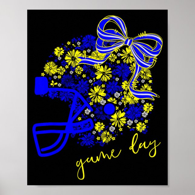 Game Day Football Season Football Mama Girl Blue G Poster (Vorne)