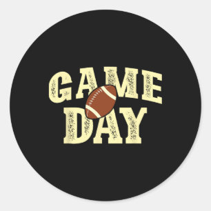 Game Day Football Team Sport Vintag Runder Aufkleber