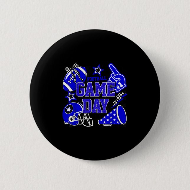 Game Day Football Touchdown Saison Girl Team Geist Button (Vorderseite)