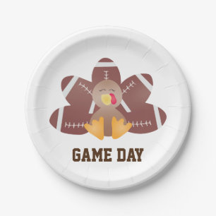 Game Day Football Türkei Feathers Brown Pappteller