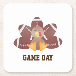 Game Day Football Türkei Feathers Brown Rechteckiger Pappuntersetzer