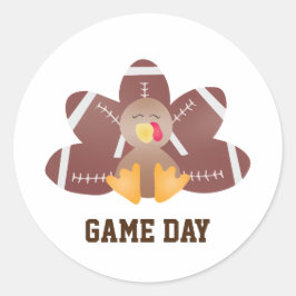 Game Day Football Türkei Feathers Brown Runder Aufkleber