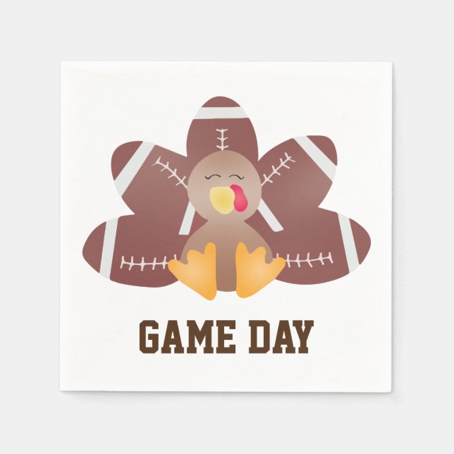 Game Day Football Türkei Feathers Brown Serviette (Vorderseite)