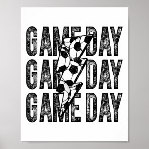 Game Day Fußball Blitz Soccer Mom Dad Junge Poster