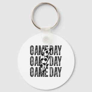Game Day Fußball Blitz Soccer Mom Dad Junge Schlüsselanhänger