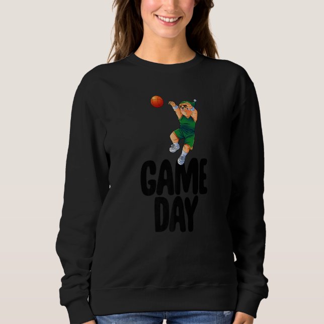 Game Day Gnome  Basketball Game Celebration Women Sweatshirt (Vorderseite)