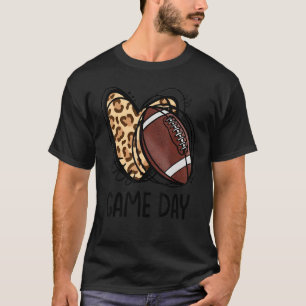Game Day Leopard Football Liebe Herbst Fußball Mam T-Shirt
