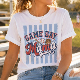 Game Day Mama Baseball-Mama Retro-Varsity T-Shirt
