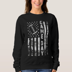 Game Day mit Flag American Football Mama Vater 1 Sweatshirt