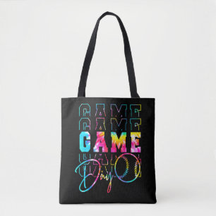 Game Day Neon Gefärbte Krawatte Retro Softball Bas